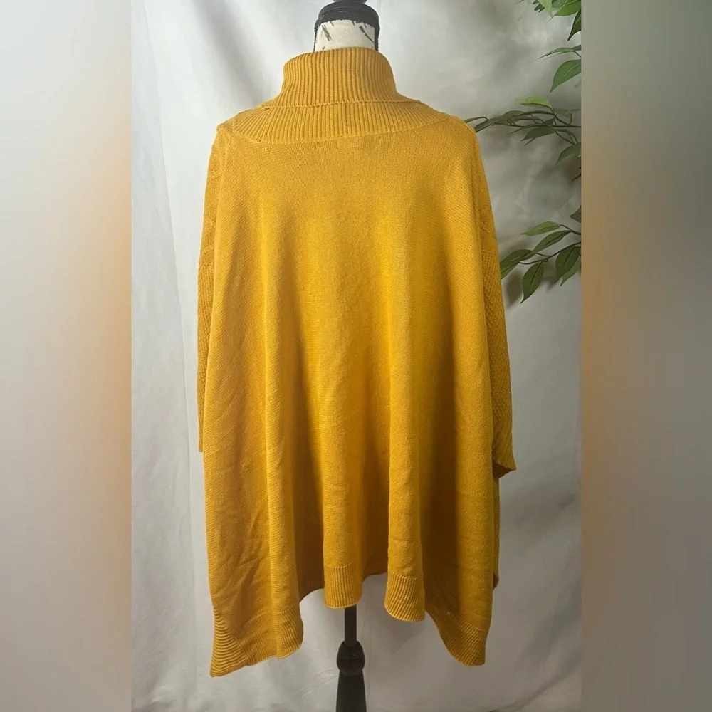 Mustard Sweater Poncho - Picture 3 of 9